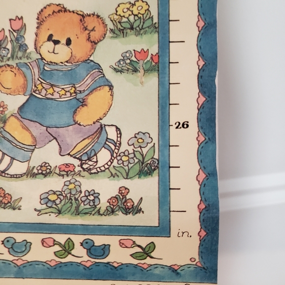 Vintage Lucy Bear Childrens Growth Chart Teddy Bear 37x9.5 Inch 1985 - Picture 8 of 13